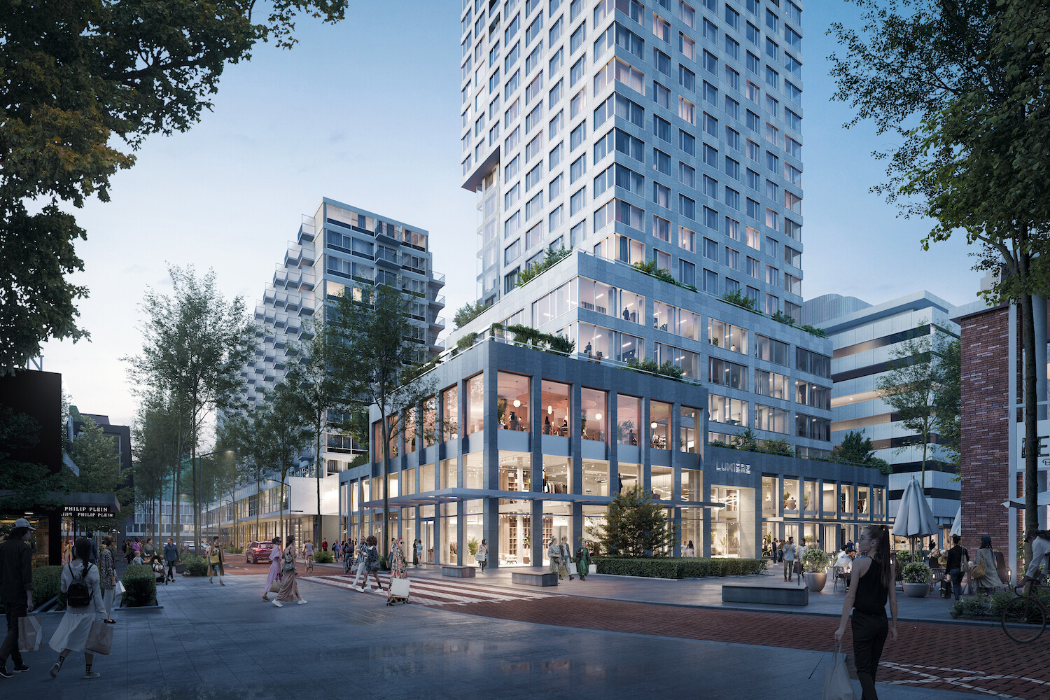 Lumiere Toren hoek Kruiskade en Lijbaan Vivid Vision Ossip van Duijvenbode Kaan architecten