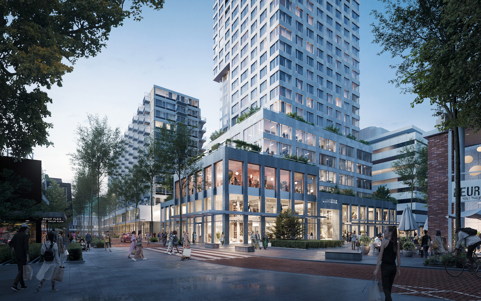 Lumiere Toren hoek Kruiskade en Lijbaan Vivid Vision Ossip van Duijvenbode Kaan architecten
